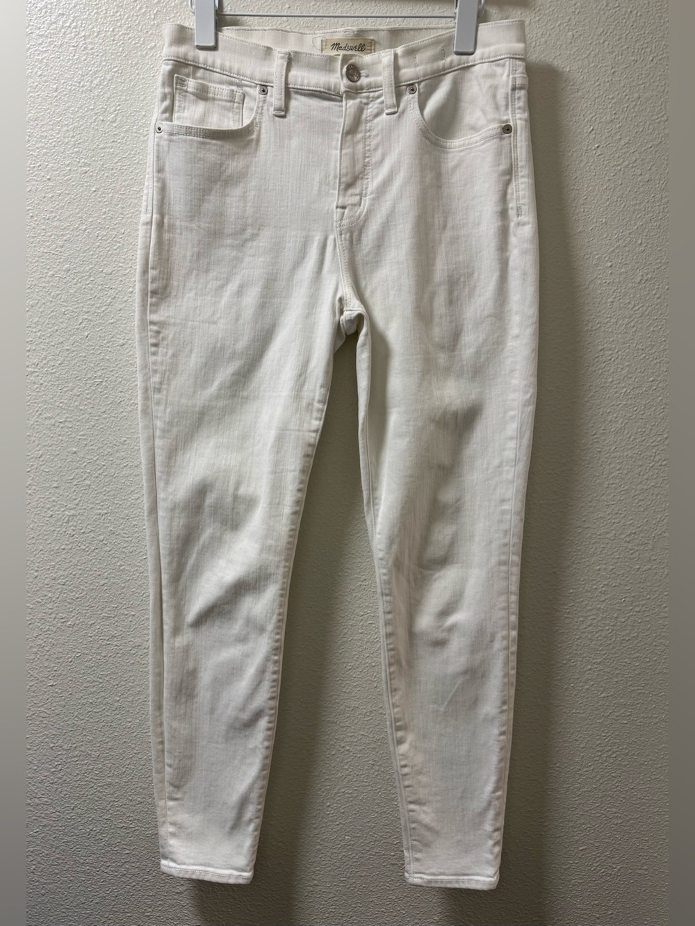 Madewell 9" High Rise Skinny Jeans Stretch Denim Pants Pockets White Womens 29